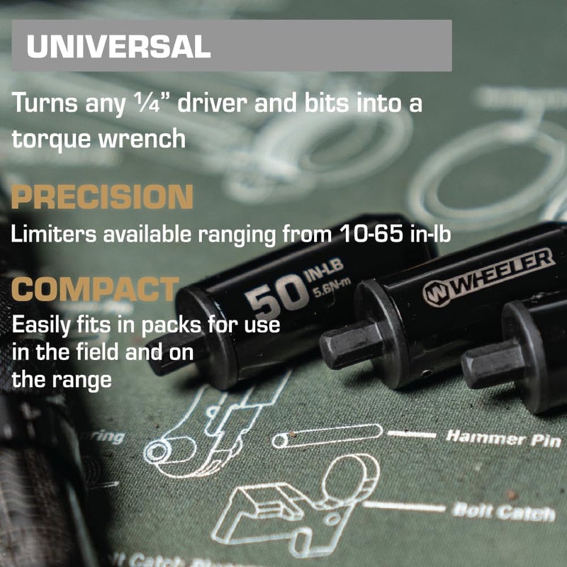 Wheeler Fat Stix Individual Limiter 10-65 Inch-Pounds with Preset Torque, Accurately Tightens, Reversible, Compatible with Fat Stix T-Handle Driver, for Gunsmithing, Reloading, and Torque Adjustment - Image 4
